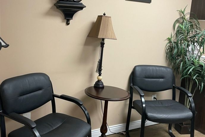 two chairs in reception seating 