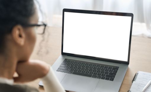 lady looking at computer screen